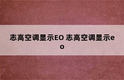 志高空调显示EO 志高空调显示eo